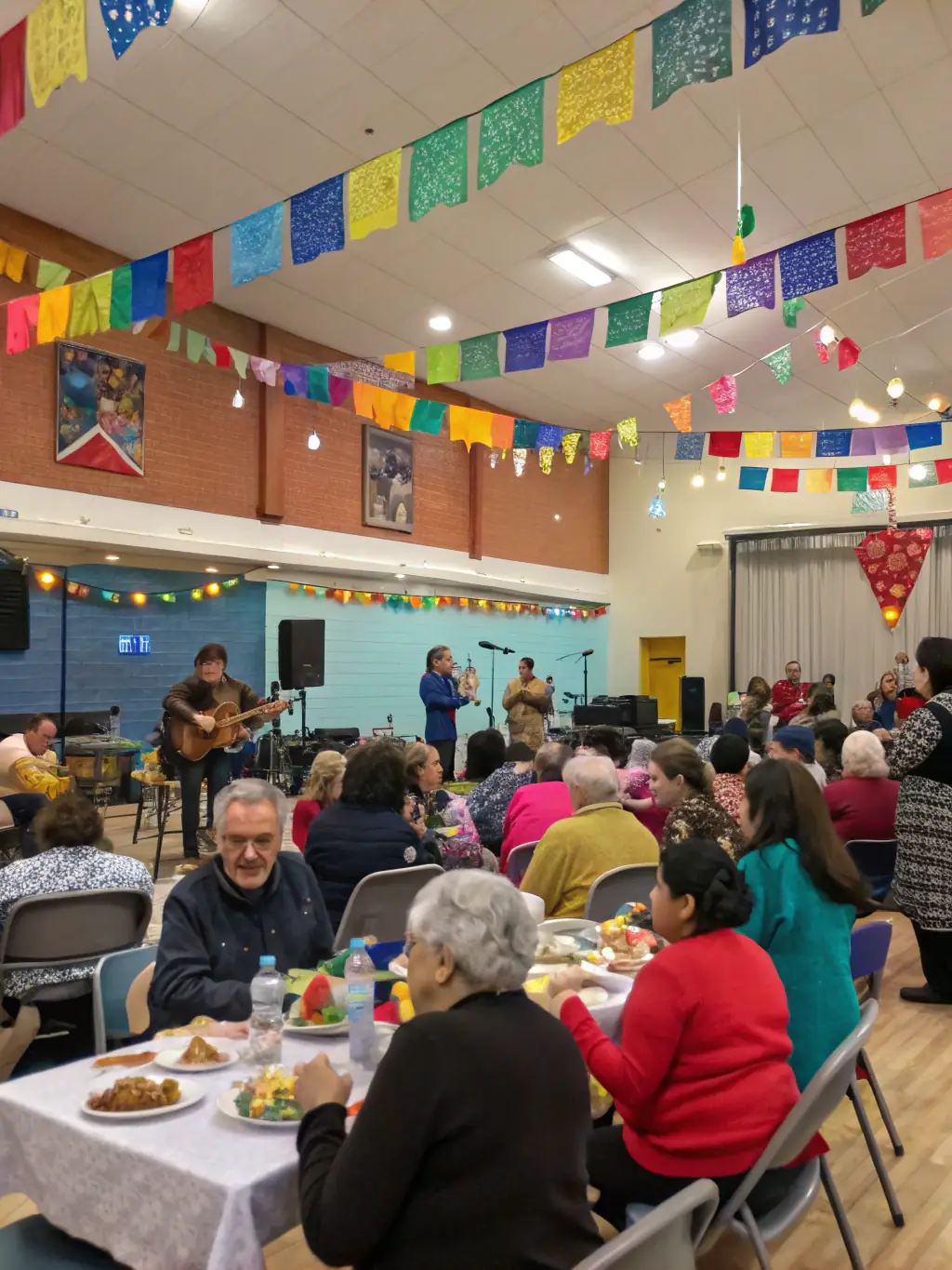 A photograph of a community event held in the Église Saint-Léger, featuring local residents participating in a cultural activity related to the organ and its history.